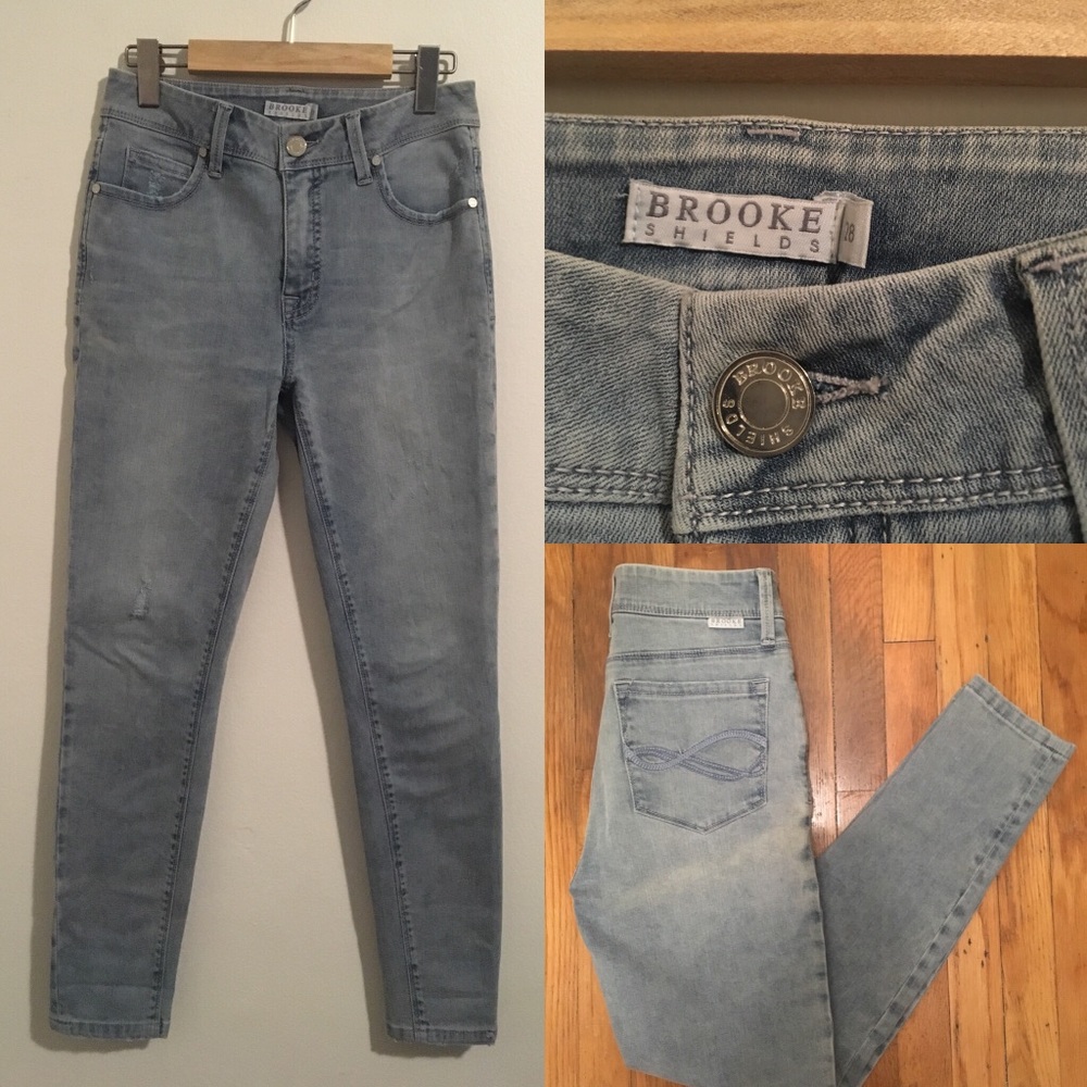 BROOKE SHIELDS STRETCH SKINNY DENIM JEANS Sz 28